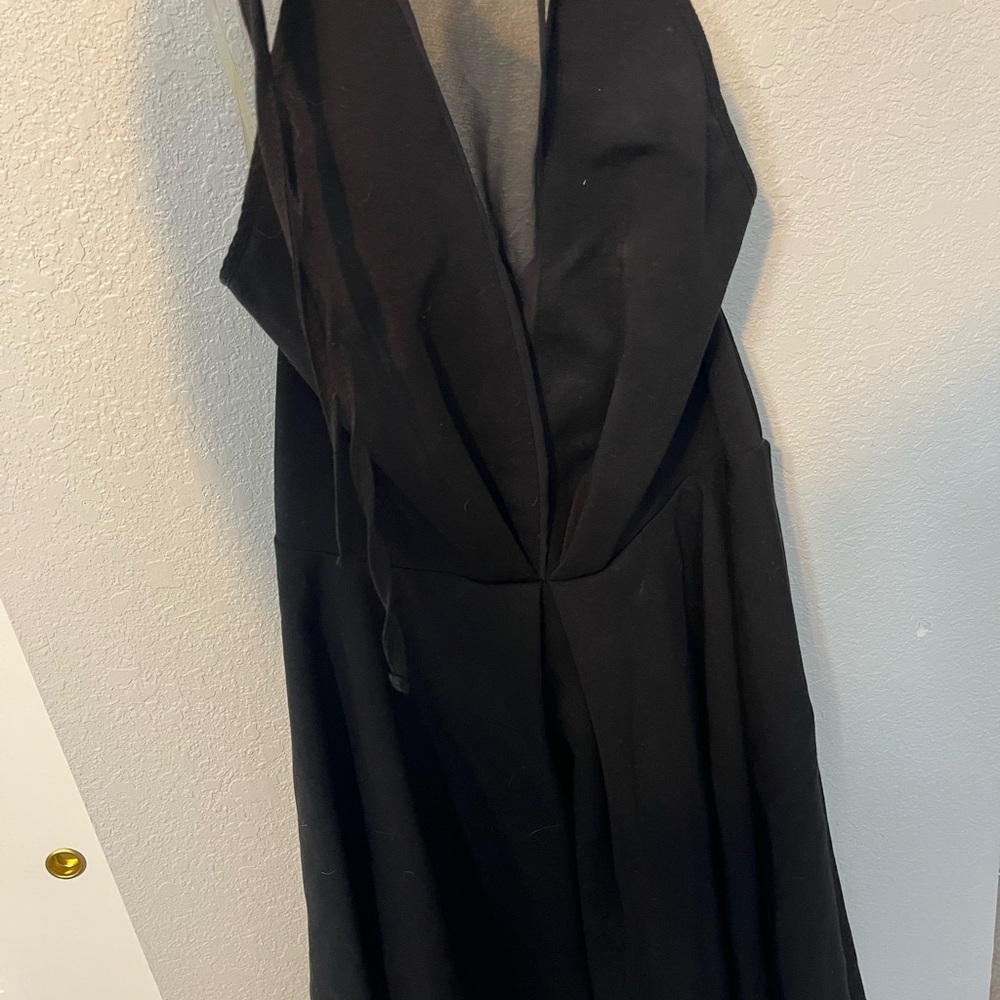 GB S Black deep V mesh dress